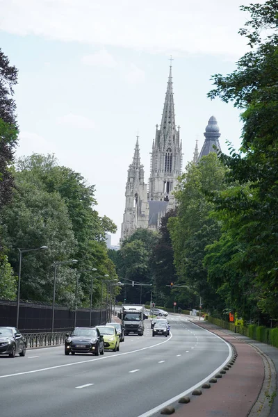 Bryssel Belgien Aug 2021 Vacker Bild Notre Dame Kyrkan Laeken — Stockfoto