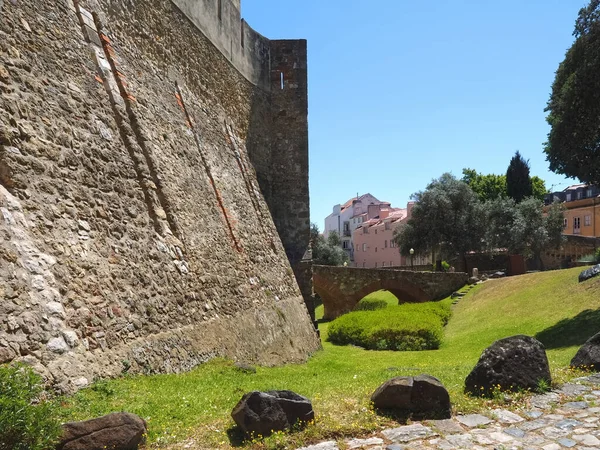 Прекрасний Знімок Знаменитого Замку Сан Хорхе Лісабоні Португалія — стокове фото