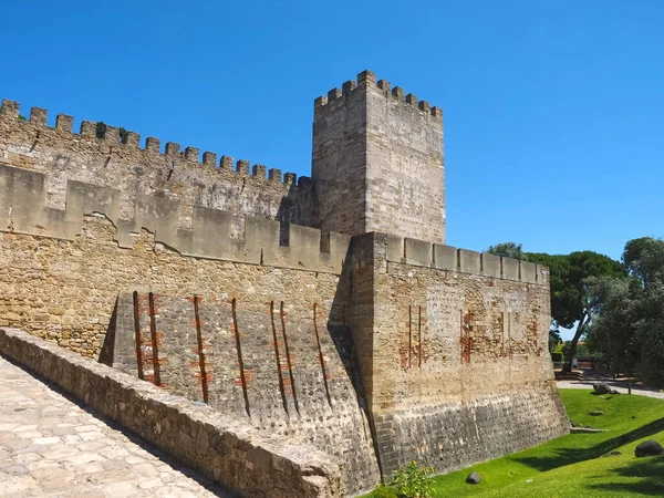 Egy Gyönyörű Kép Híres Sao Jorge Kastélyról Lisszabonban Portugáliában — Stock Fotó