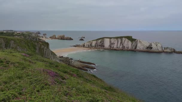 Belle Vue Panoramique Sur Mer Avec Des Rochers — Video