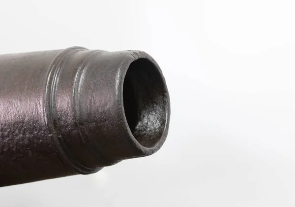 Barrel Old Cannon Isolated White Background — Stock Photo, Image