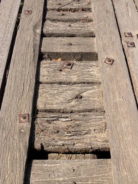 Dilapidated Rustic Timber Bridge Kuranda Tropical North Queensland Australia — Stock Photo, Image