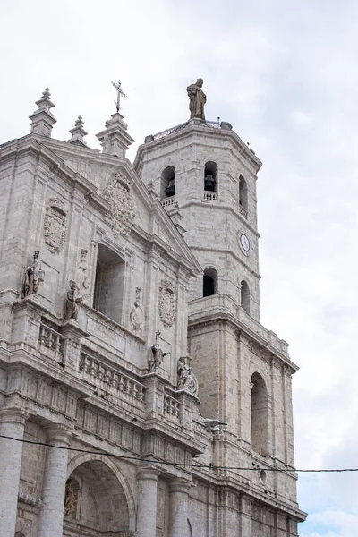 スペイン バジャドリードの歴史的大聖堂広場の垂直ショット — ストック写真