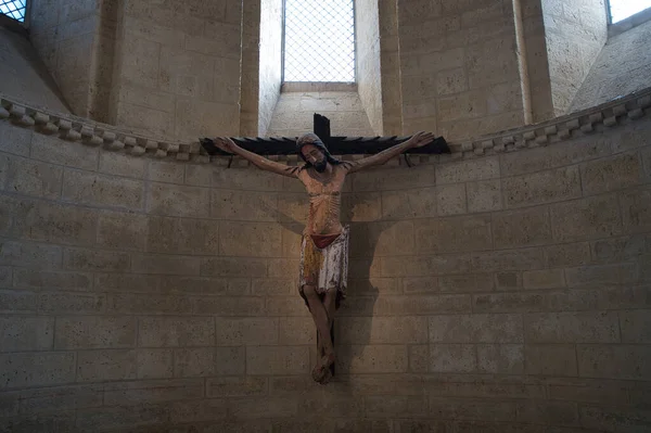 Krisztus San Martin Fromista Román Templomban Mezőgazdasági Terület Palencia Spanyolországba — Stock Fotó