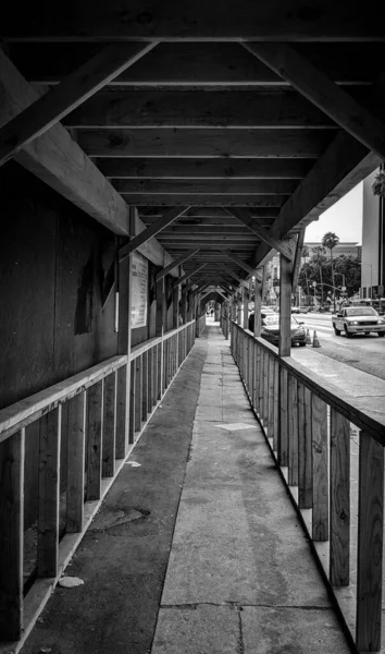 Hollywood United States Aug 2021 Greyscale Viewat Building Site Walkway — 스톡 사진
