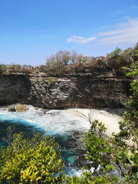 Zdjęcie Pionowe Broken Beach Nusa Penida Indonezja — Zdjęcie stockowe