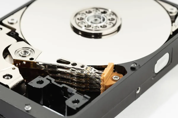 Close Open Hard Disk Drive Hdd Computer Hardware Data Storage — Stock Photo, Image