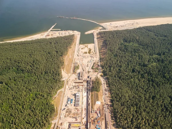 Krynica Morska Polonia Junio 2021 Una Toma Aérea Del Canal — Foto de Stock