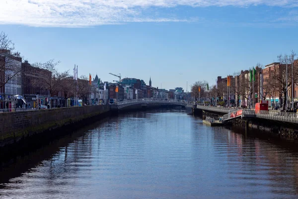 Dublin Irland Mar 2021 Floden Liffey Tagen Från Connell Bridge — Stockfoto