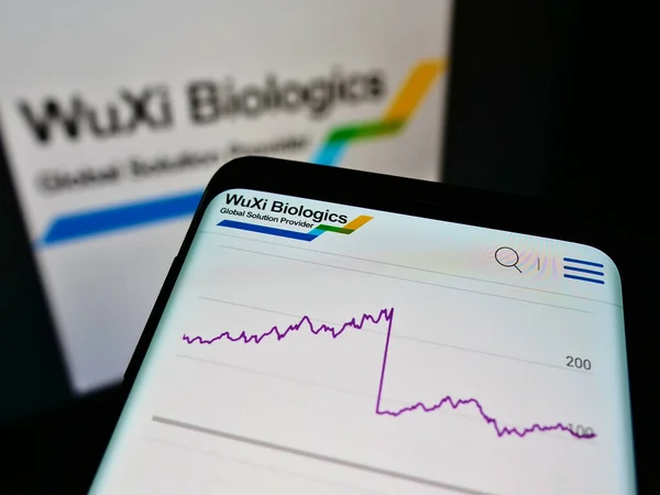 Stuttgart Duitsland Mei 2021 Mobiele Telefoon Met Webpagina Van Biotechnologiebedrijf — Stockfoto