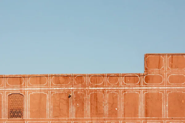 Antik Şehir Sarayı Nın Eski Kırmızı Duvarları Jaipur Şehrinde Mavi — Stok fotoğraf