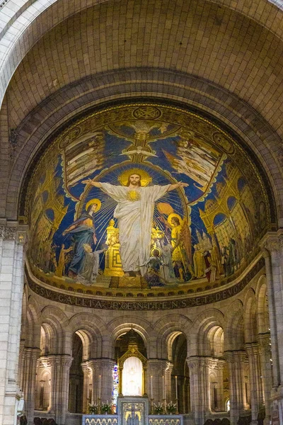 Paris França Agosto 2021 Retrato Vertical Basílica Sagrado Coração Paris — Fotografia de Stock