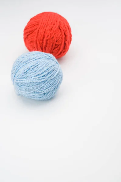 Vertical Shot Isolated Colorful Yarns White Background Text Space — Stock Photo, Image