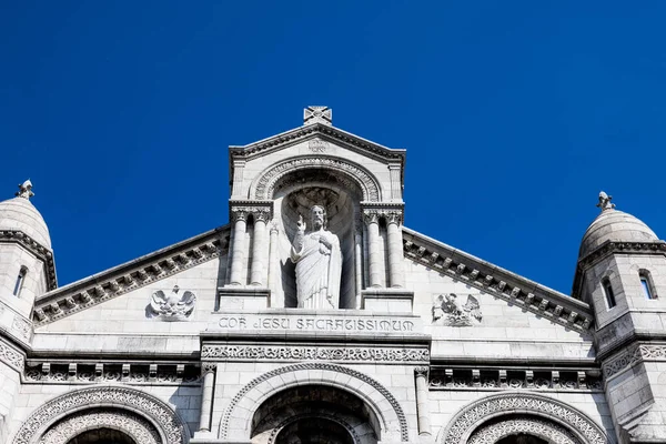 Basilikan Det Heliga Hjärtat Paris Med Blå Himmel Bakgrunden Frankrike — Stockfoto