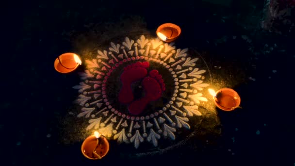 Bougies Allumées Lumières Diwali Belle Lumière — Video