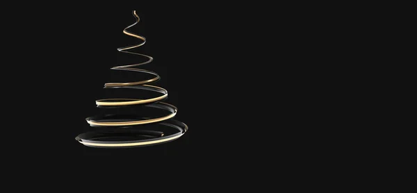 Rendering Albero Natale Roteato Isolato Sfondo Nero — Foto Stock