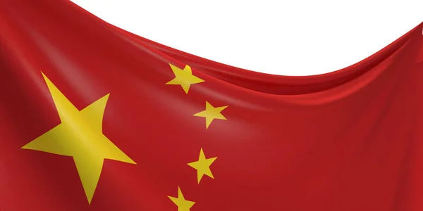 Рендеринг Размахивая Флагом Китая Белом Фоне Отлично Подходит Фона — стоковое фото