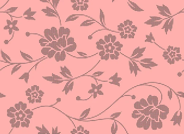 Motif Floral Dans Les Tons Rose Gris — Photo