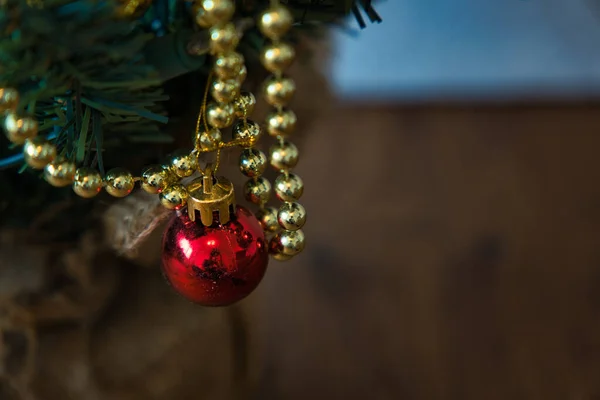 Primer Plano Las Decoraciones Del Árbol Navidad — Foto de Stock