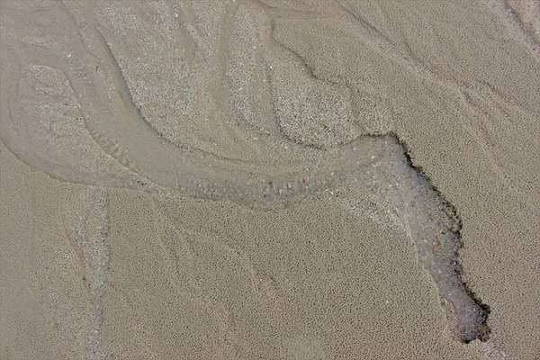 Příroda Detaily Nad Výhledem Challen Vody Tekoucí Pískem Pláži — Stock fotografie