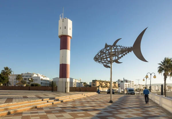 Barbate Spanje Dec 2017 Vuurtoren Van Barbate Costa Luz Andalusië — Stockfoto