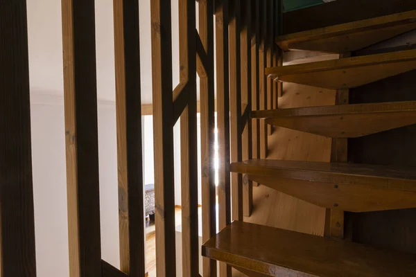 Interiores Uma Casa Moderna Escadaria Madeira — Fotografia de Stock