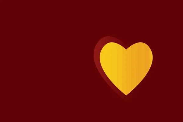 Uma Ilustração Sinal Coração Amarelo Fundo Vermelho Com Espaço Cópia — Fotografia de Stock