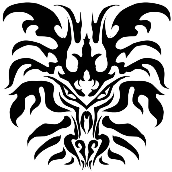 Illustration Dragon Black Lines White Background — Stock Photo, Image