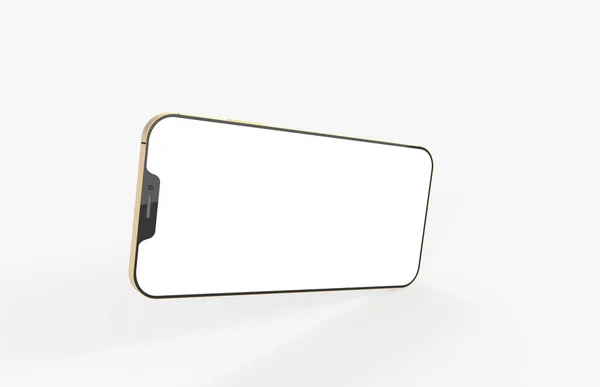 Een Weergave Van Een Smartphone Met Kopieerruimte Geïsoleerd Witte Achtergrond — Stockfoto