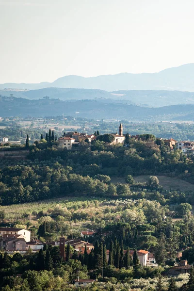 Région Toscane Avec Montagnes Petite Église — Photo