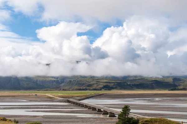 South Coast Iceland Aug 2016 Ett Typiskt Landskap Islands Södra — Stockfoto