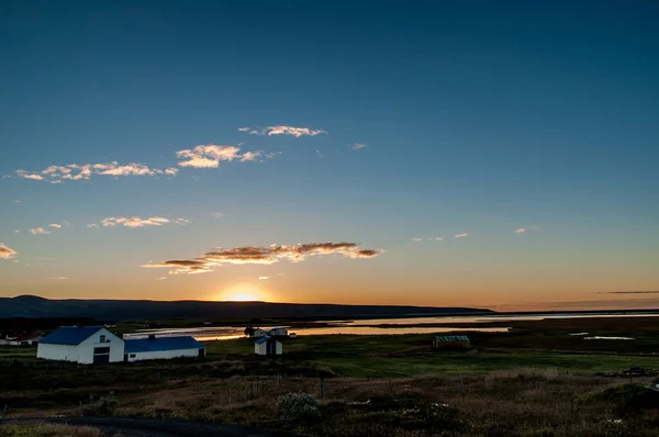 Gardhur Husavik Island Aug 2016 Ein Abend Und Die Untergehende — Stockfoto