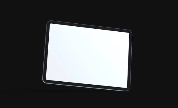 Representación Una Tableta Con Espacio Copia Aislado Blacbackground — Foto de Stock
