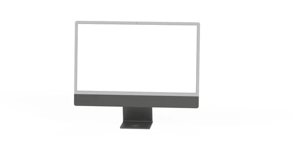 Renderelés Egy Fekete Számítógép Monitor Másolási Hely Elszigetelt Fehér Alapon — Stock Fotó