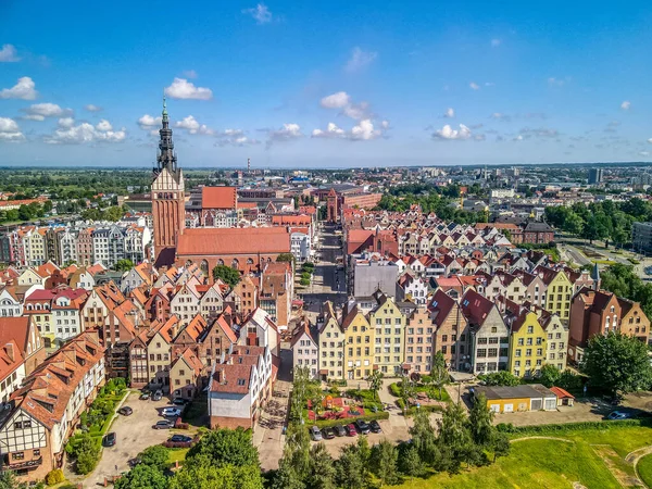 Elblag Polonia Junio 2021 Una Toma Aérea Una Ciudad Vieja —  Fotos de Stock