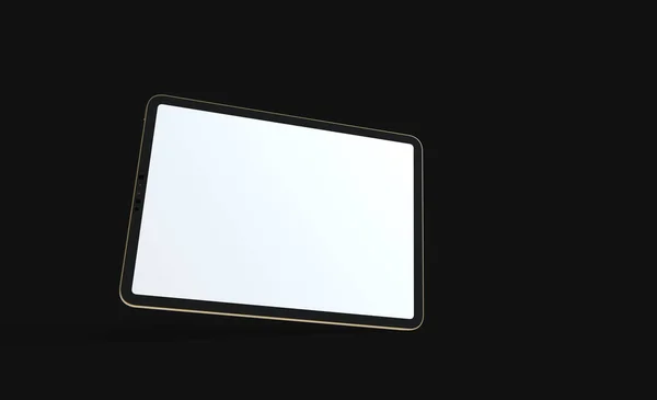 Rendering Tablet Con Spazio Copia Isolato Sfondo Nero — Foto Stock