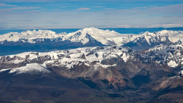 グラシアレス国立公園 パタゴニア アルゼンチンの珍しい空中ビュー Cero Agassiz Cero Onelli Spegazzini そしてその氷河 — ストック写真