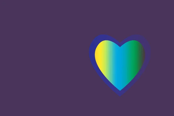 Uma Ilustração Abstrata Coração Colorido Forma Diferente Fundo Roxo — Fotografia de Stock