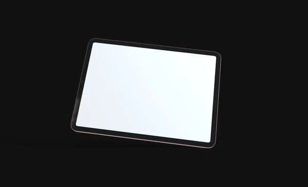 Ein Rendering Eines Tablets Mit Kopierraum Auf Schwarzem Hintergrund — Stockfoto