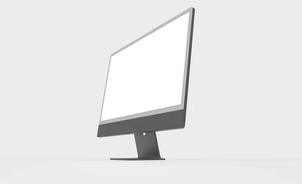 Rendering Monitor Nero Con Spazio Copia Isolato Sfondo Bianco — Foto Stock