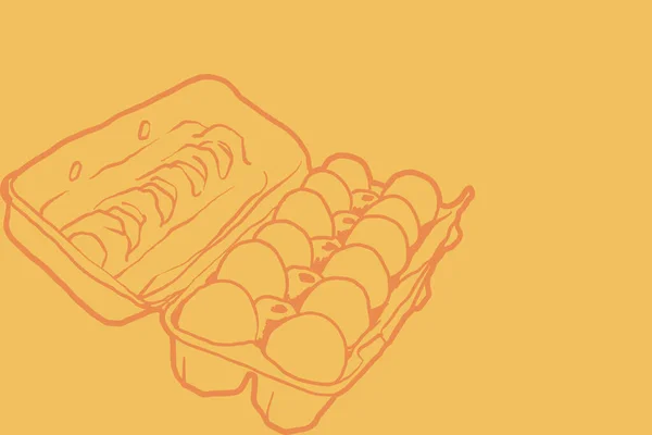 Uma Ilustração Ovos Uma Caixa Fundo Amarelo — Fotografia de Stock