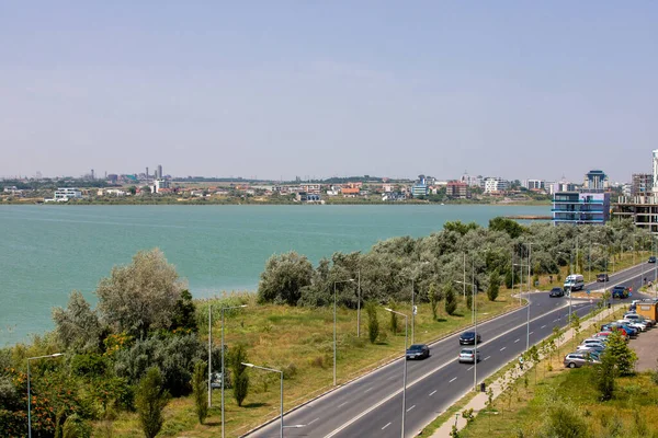 Mamaia Romania Jul 2021 Beautiful View Road Water Shore Daylight — Stock Photo, Image