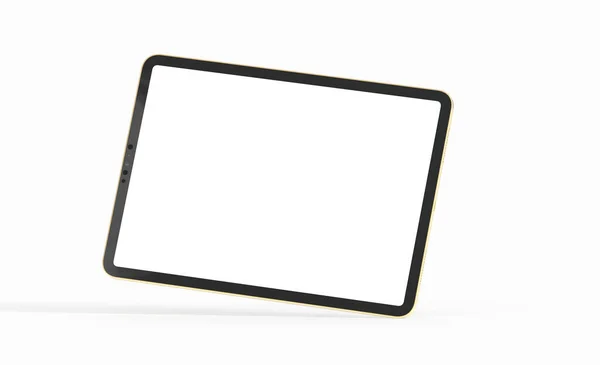 Uma Renderização Tablet Com Espaço Cópia Isolado Fundo Branco — Fotografia de Stock