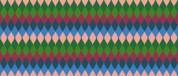 A seamless colorful pattern with rhombus-shaped elements