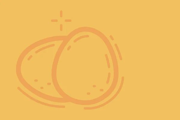 黄色の背景に卵のイラスト — ストック写真