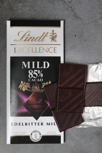 Berlin Germany Aug 2021 Lindt Excellence Chocolate Percent Cacao — Stok Foto