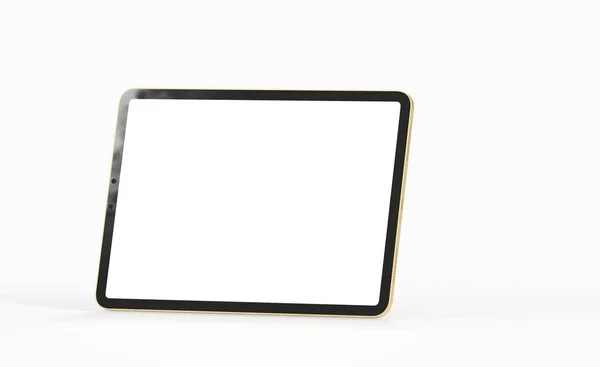 Een Weergave Van Een Tablet Met Kopieerruimte Geïsoleerd Witte Achtergrond — Stockfoto