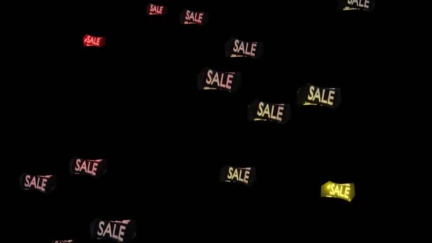 Falling Sale Signs Animation Design Concept — Vídeo de Stock