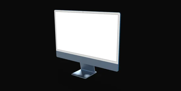 Een Weergave Van Een Computer Monitor Met Kopieerruimte Geïsoleerd Zwarte — Stockfoto