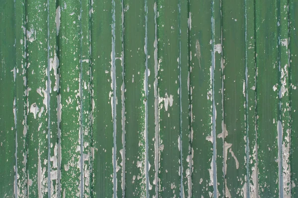 Stará Kovová Stěna Ošlehanou Zelenou Barvou — Stock fotografie